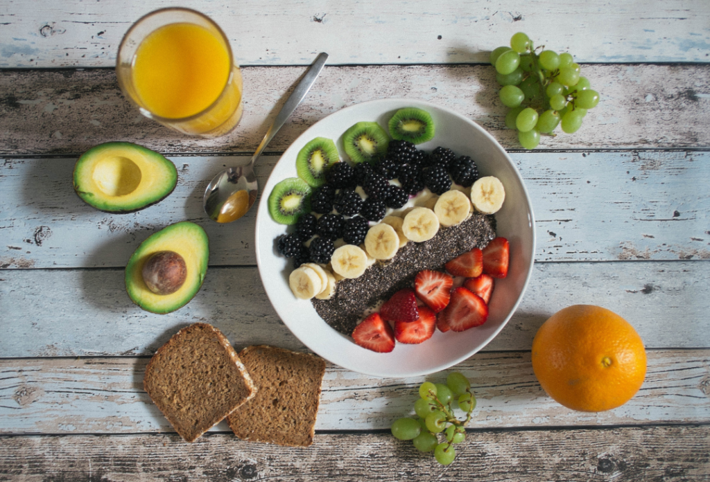 Desayuno Saludable con frutas.
